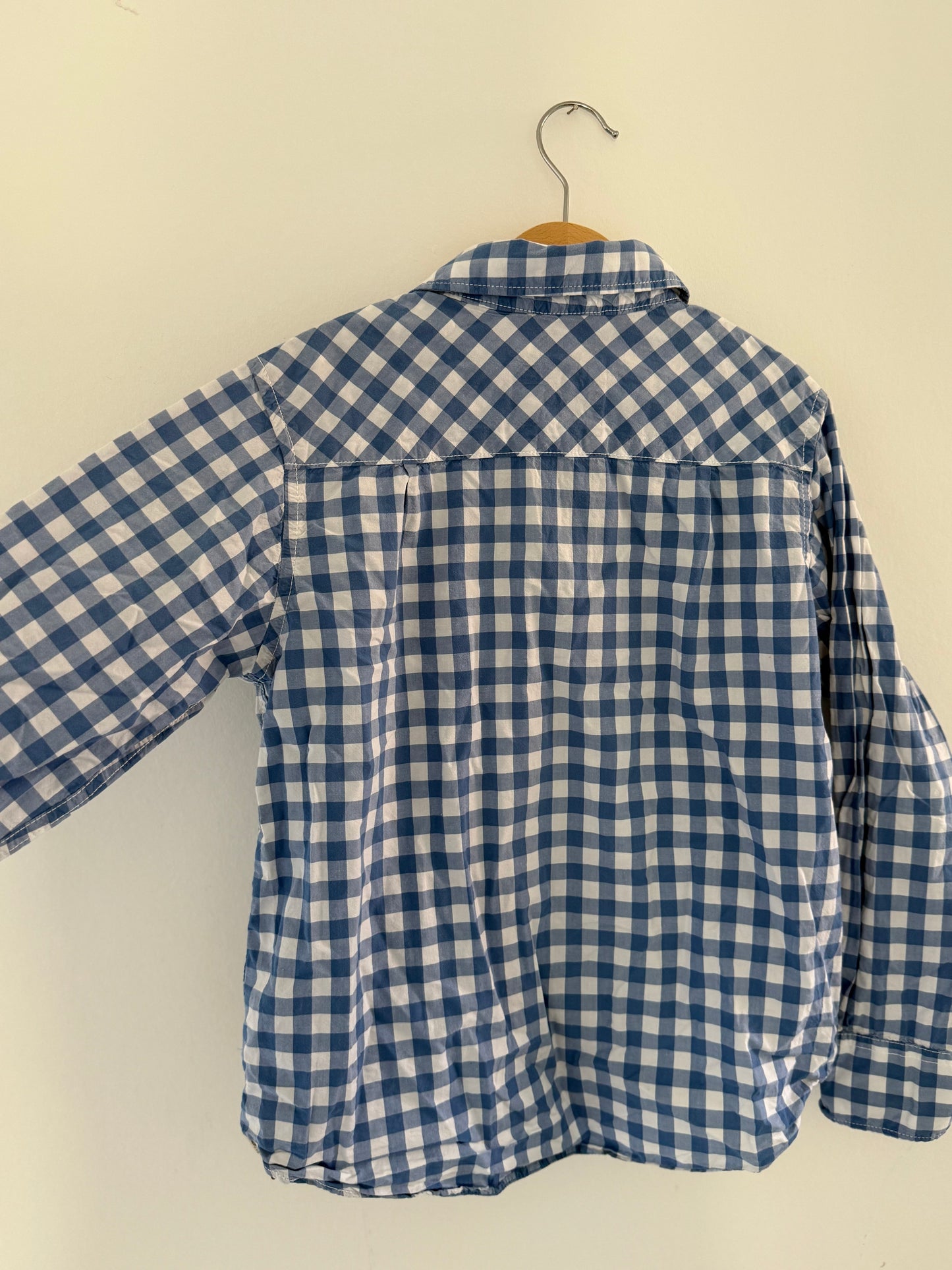 H&M Hemd Karo blau weiß 134