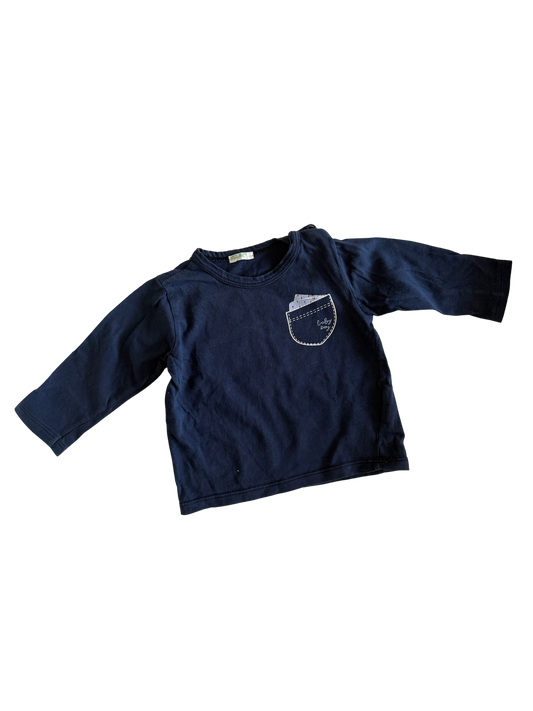 BENETTON Lamgarmshirt dunkelblau 68