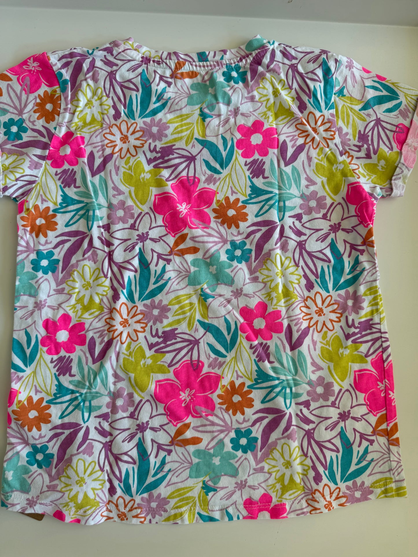 C&A T-Shirt Blumen neon 134