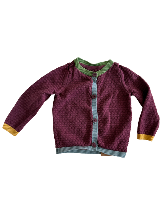 TCHIBO Strickjacke burgundy bunt 62/68