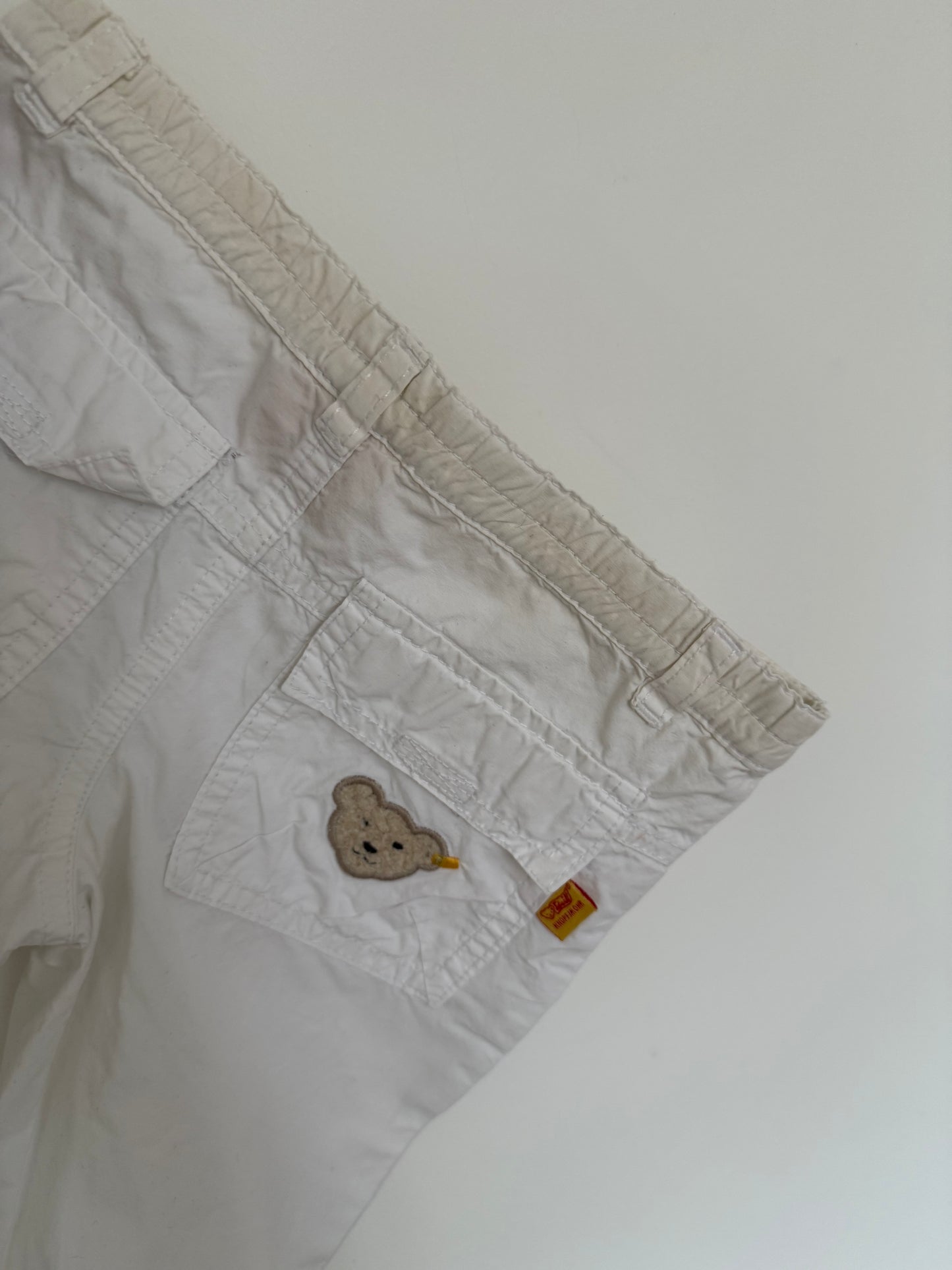 STEIFF Hose Cargo Bermuda Shorts Bärchen weiß 80