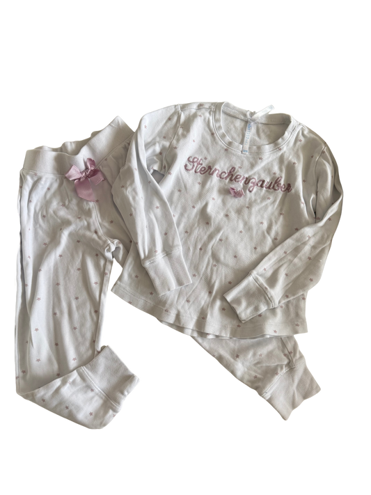 LOUIS & LOUISA Schlafanzug weiß  rosa Sternchenzauber 128/134