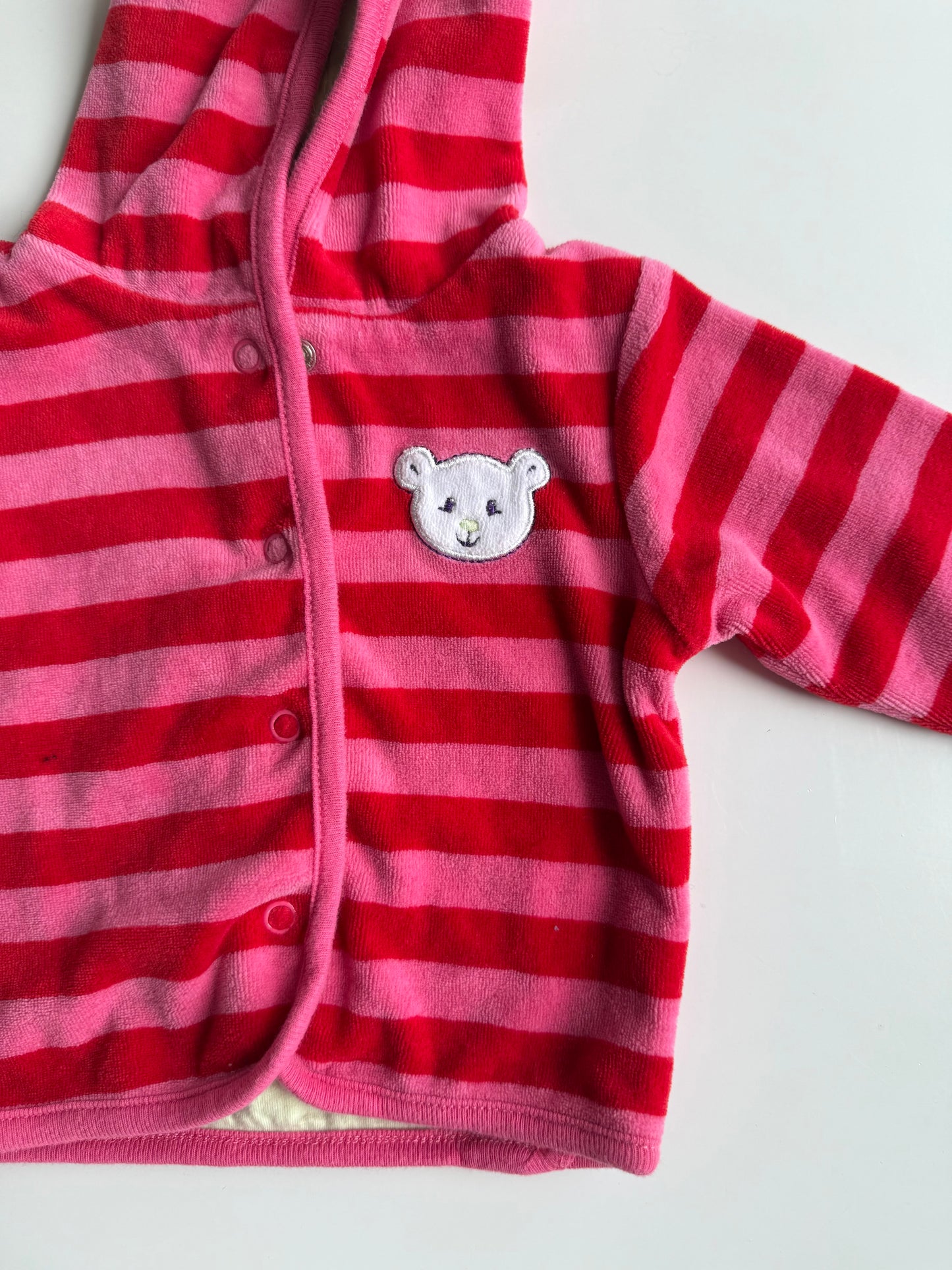 C&A Sweatjacke Nicki Strickjacke Bärchen rot pink 62