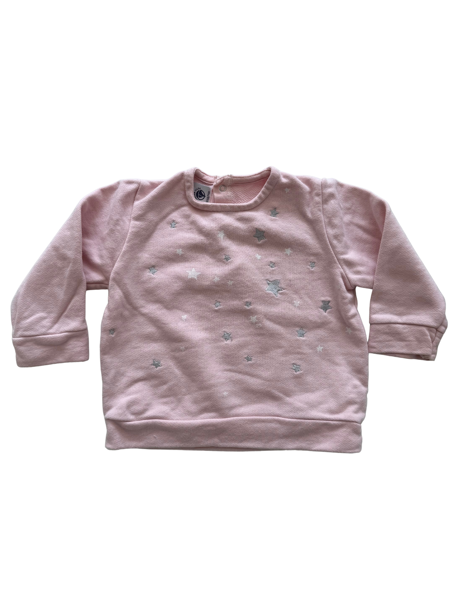 PETIT BATEAU Sweatshirt Rosa Sterne 80/86