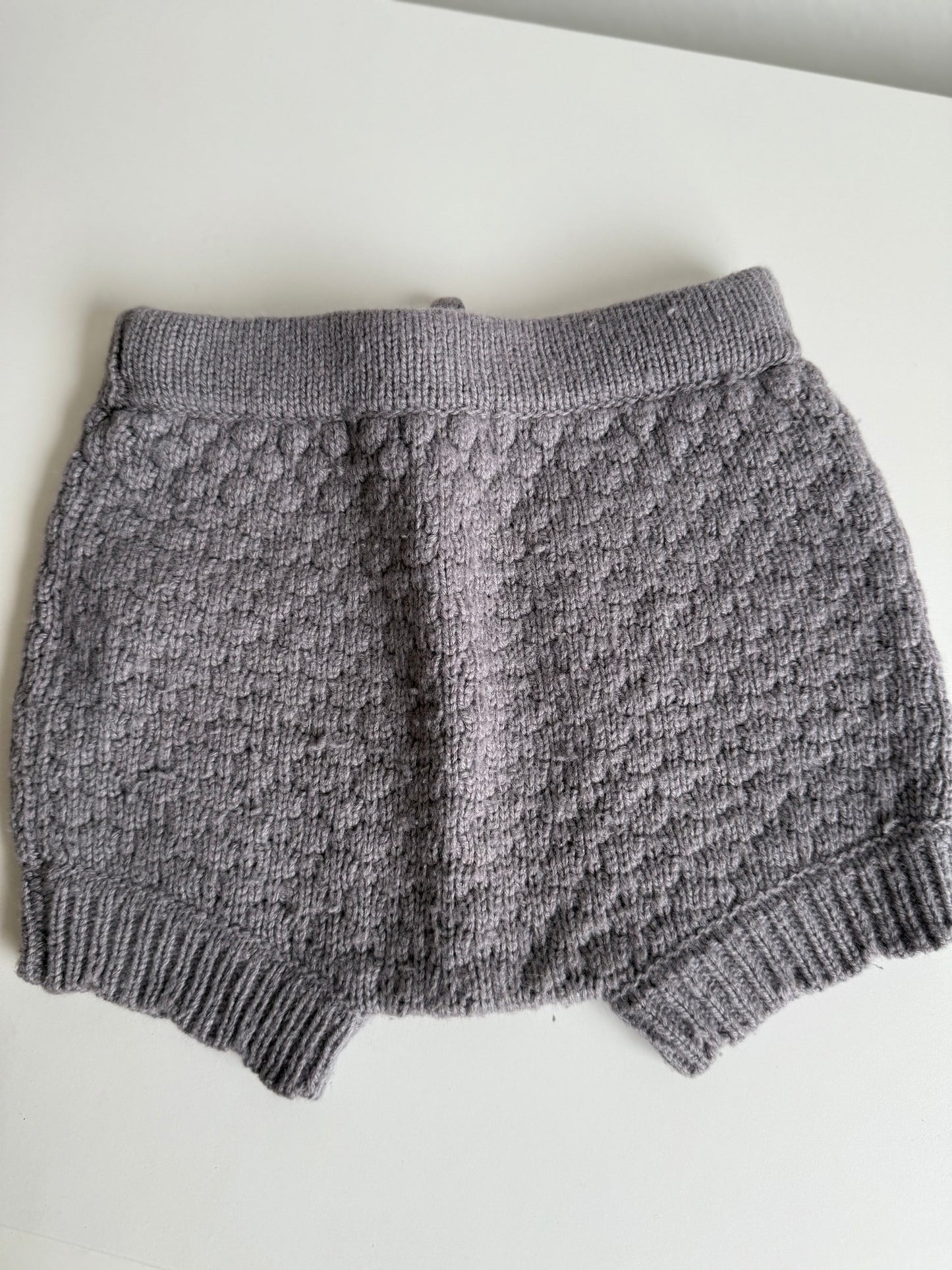 LEEVJE Wollshorts Wolle Cashmere braun grau 74/80