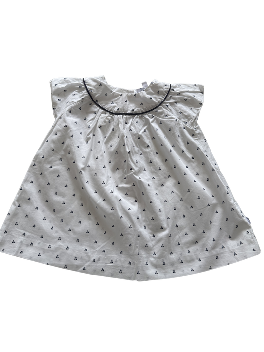 JACADI Sommerkleid weiß blau 62/68