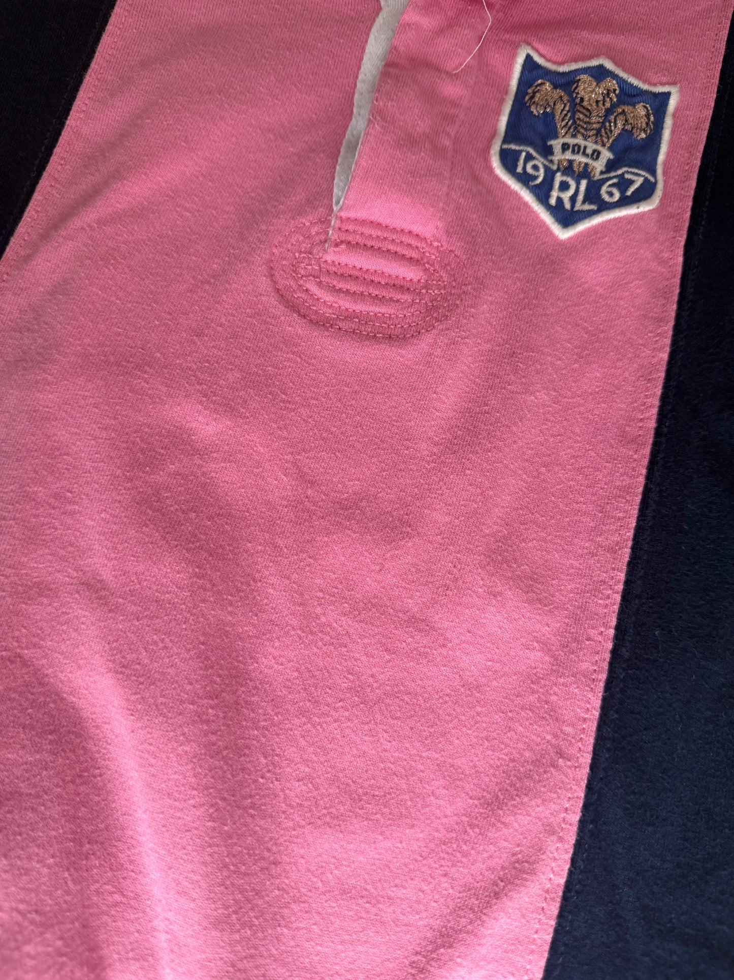 RALPH LAUREN Kleid Polo pink blau 122