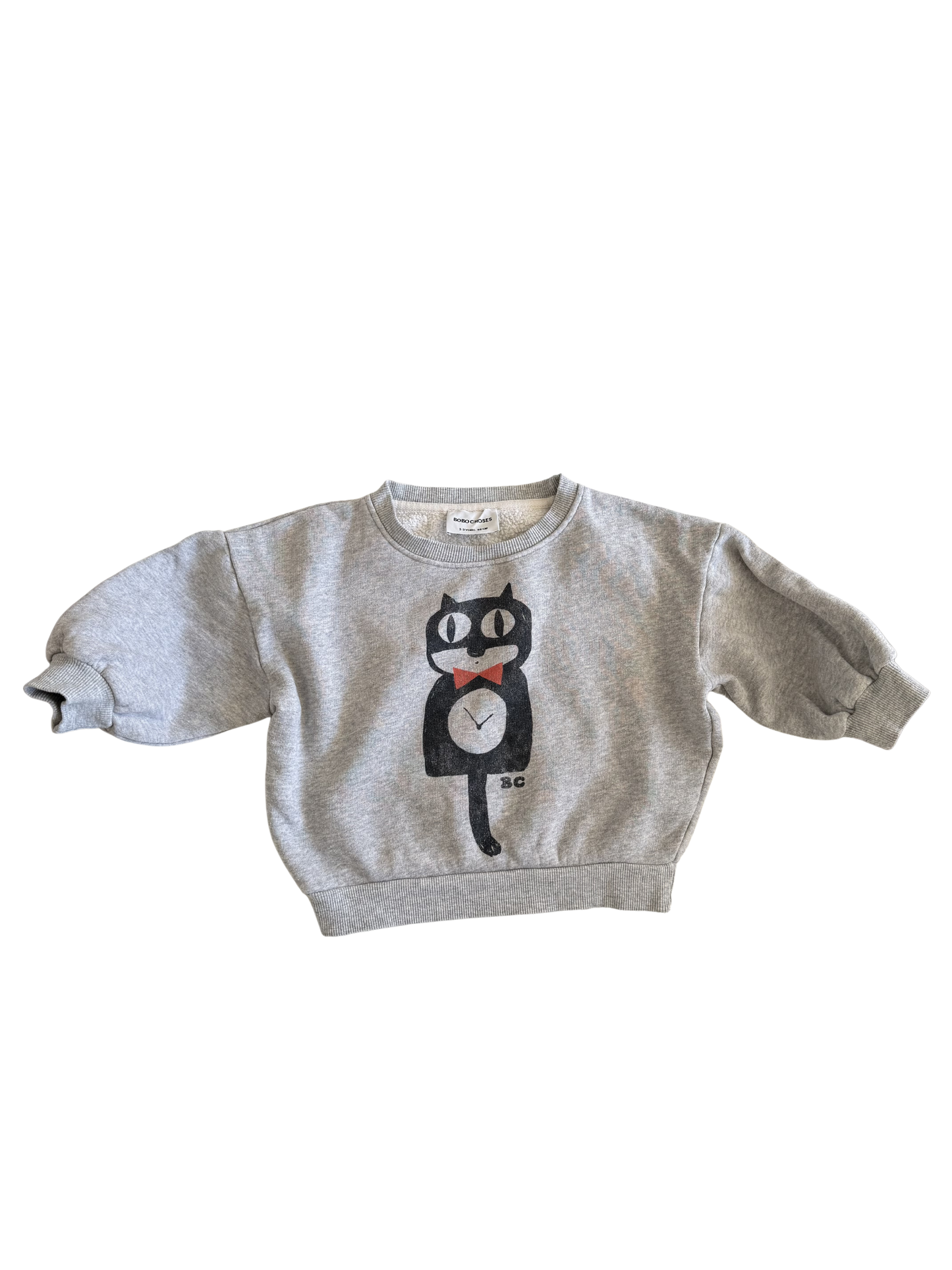 BOBO CHOSES Sweatshirt grau Katze 98