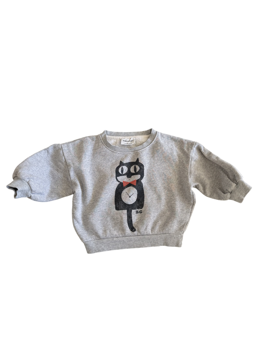 BOBO CHOSES Sweatshirt grau Katze 98