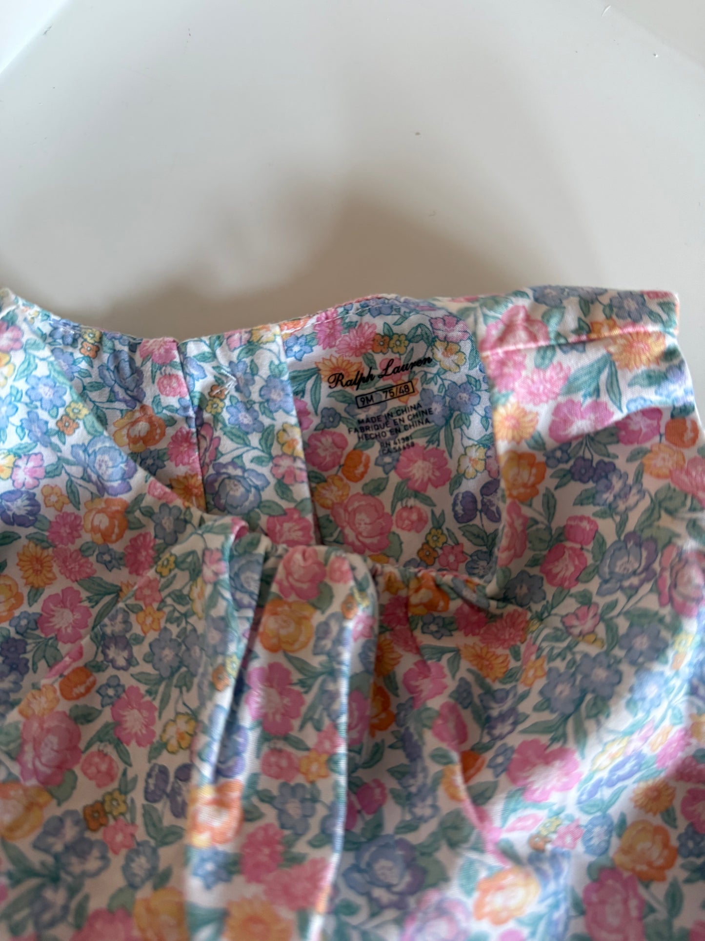 RALPH LAUREN Anzug Sommer Streublumen bunt 74