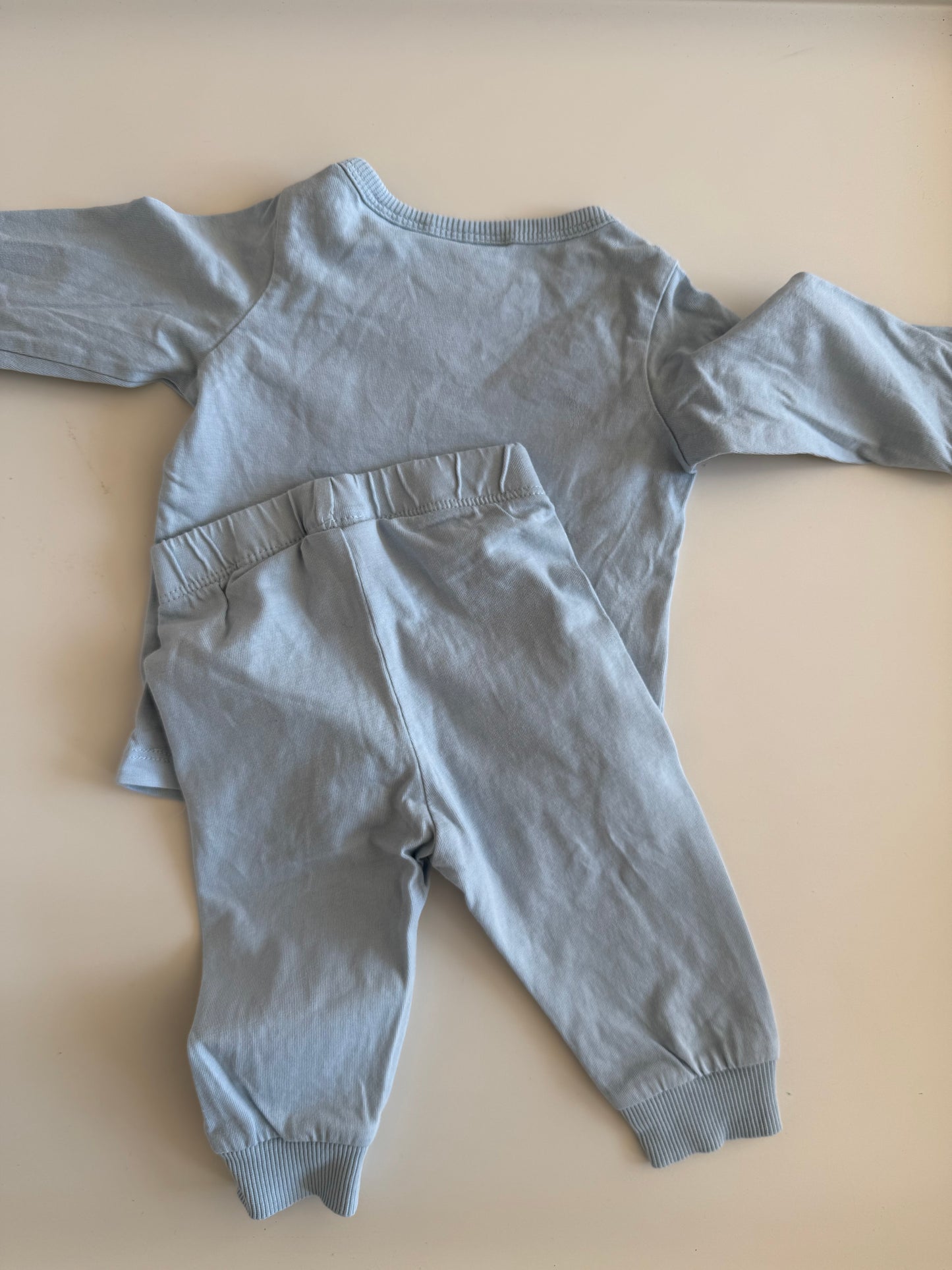 H&M Set Langarmshirt Hose Traktor Bär blau 56
