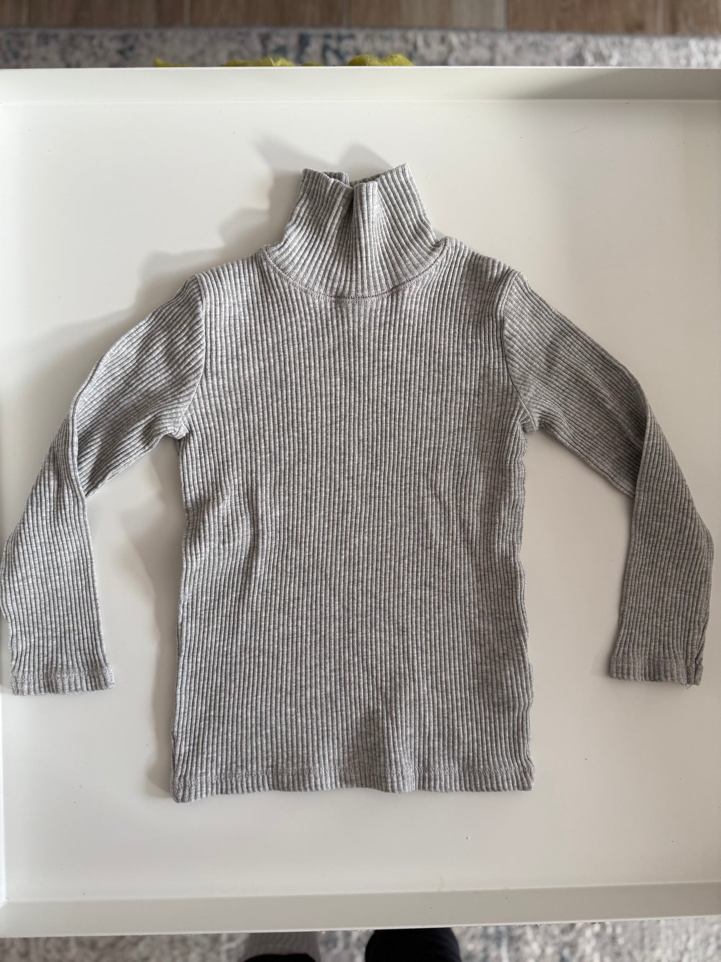 ZARA Langarmshirt Rollkragen Ripp grau 110
