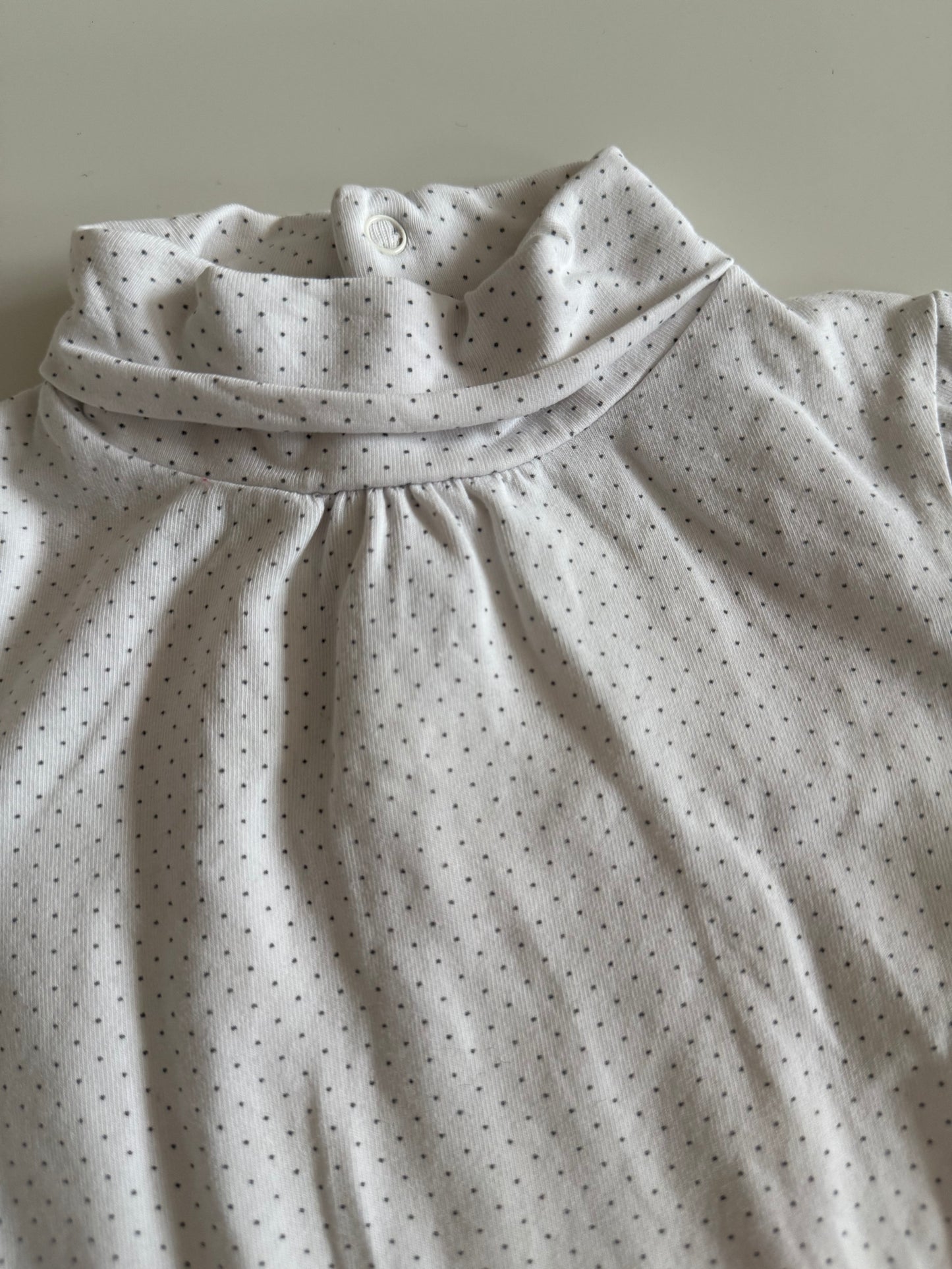 JACADI Longsleeve Rollkragen weiß Pünktchen 104