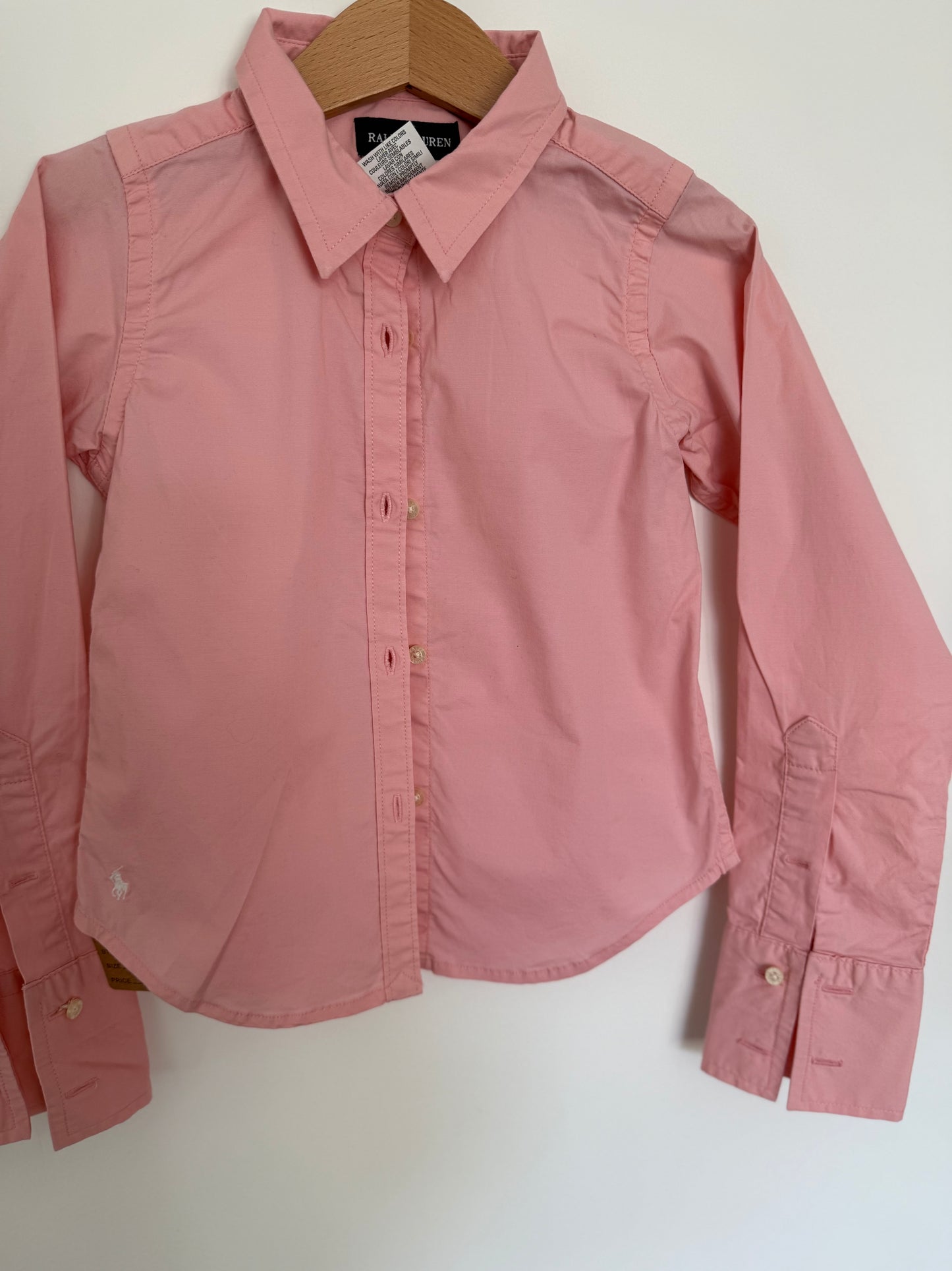 RALPH LAUREN Bluse Manschetten rosa 110/116