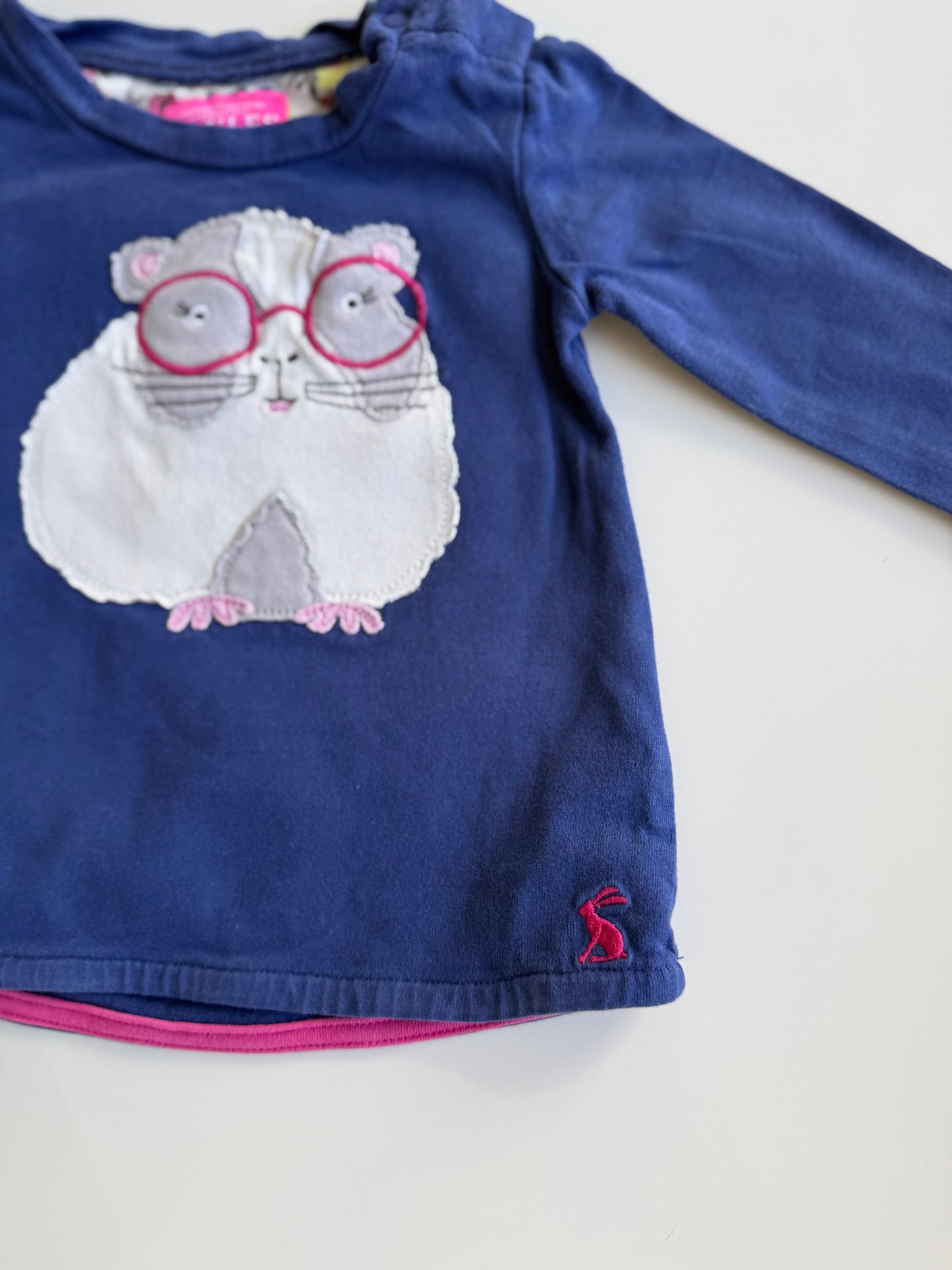 JOULES Langarmshirt Hamster blau 62/68