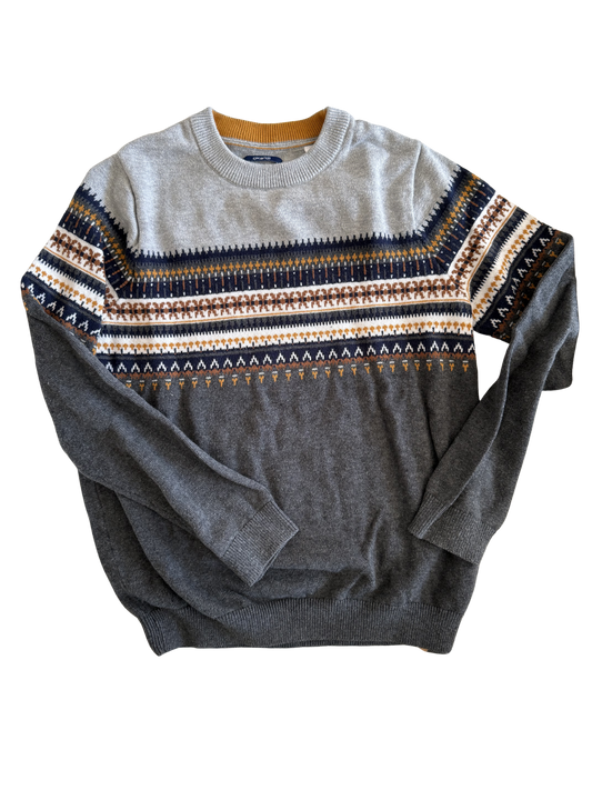 OKAIDI Pullover Norweger Muster grau 152