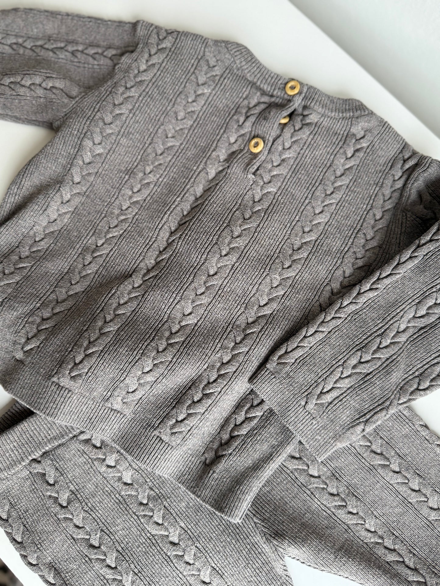 H&M Strick Set Hose und Pullover braun 74