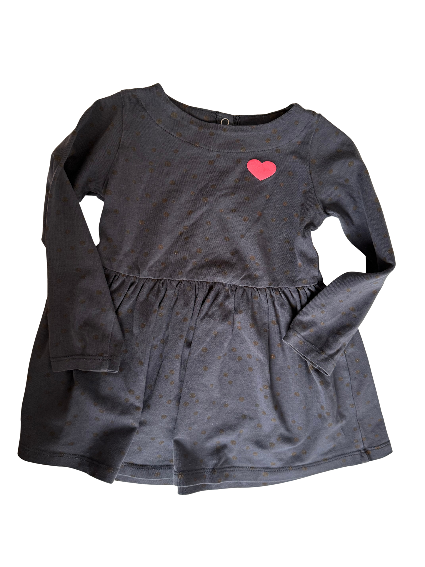 HEMA Kleid dunkelgrau neon Herz 80