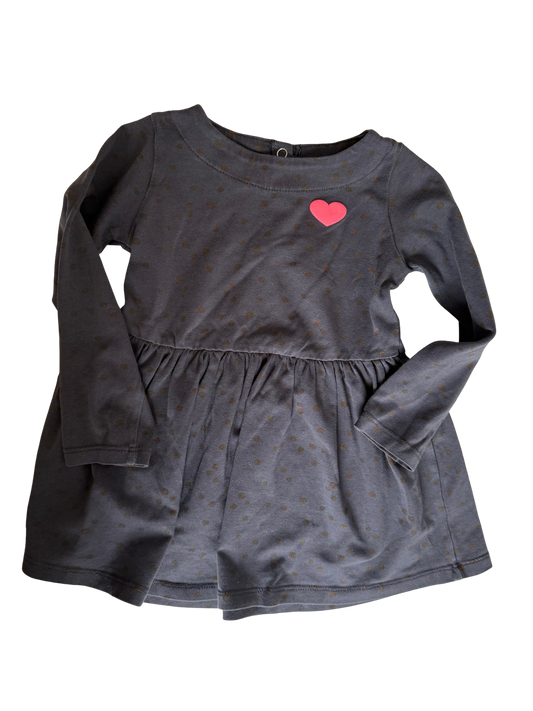 HEMA Kleid dunkelgrau neon Herz 80