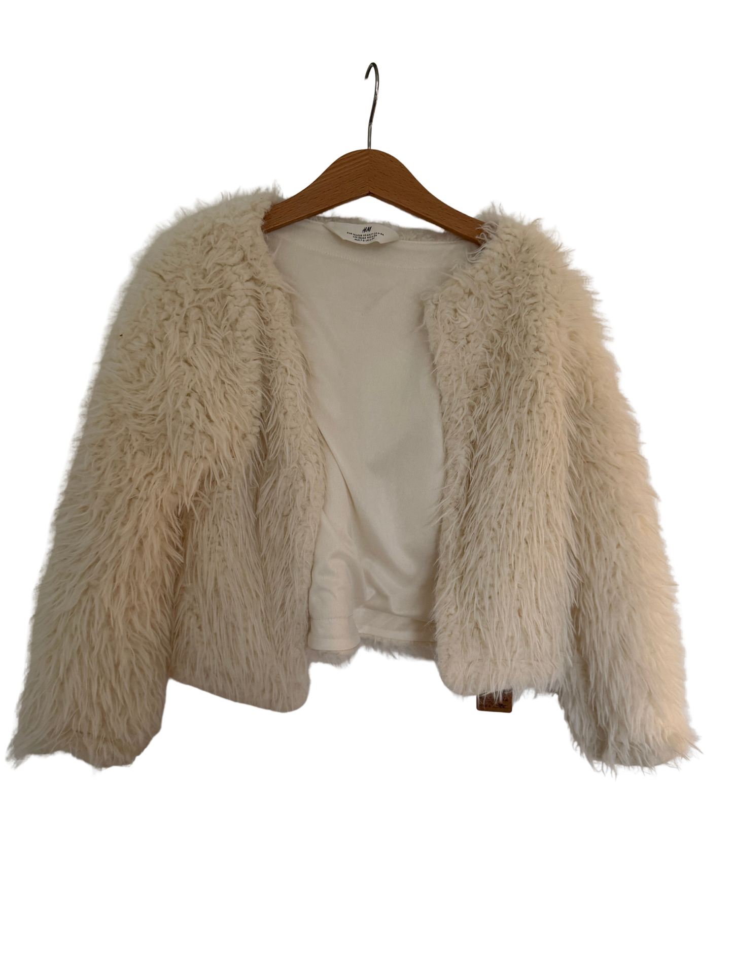H&M Plüschjacke Strickjacke Blazer weiß 122/128