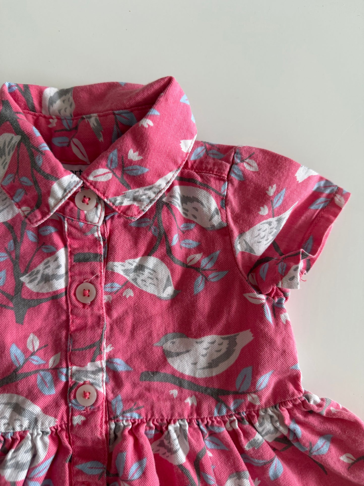CARTER‘S Kleid kurzarm pink Vögel 62/68