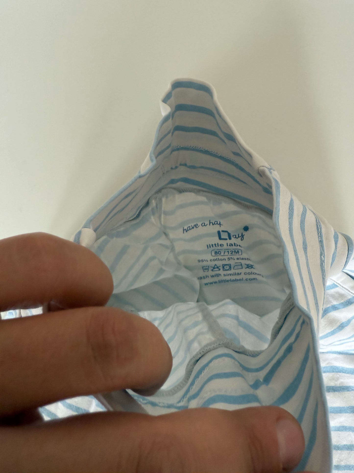 LITTLE LABEL Hose blau weiß gestreift 80