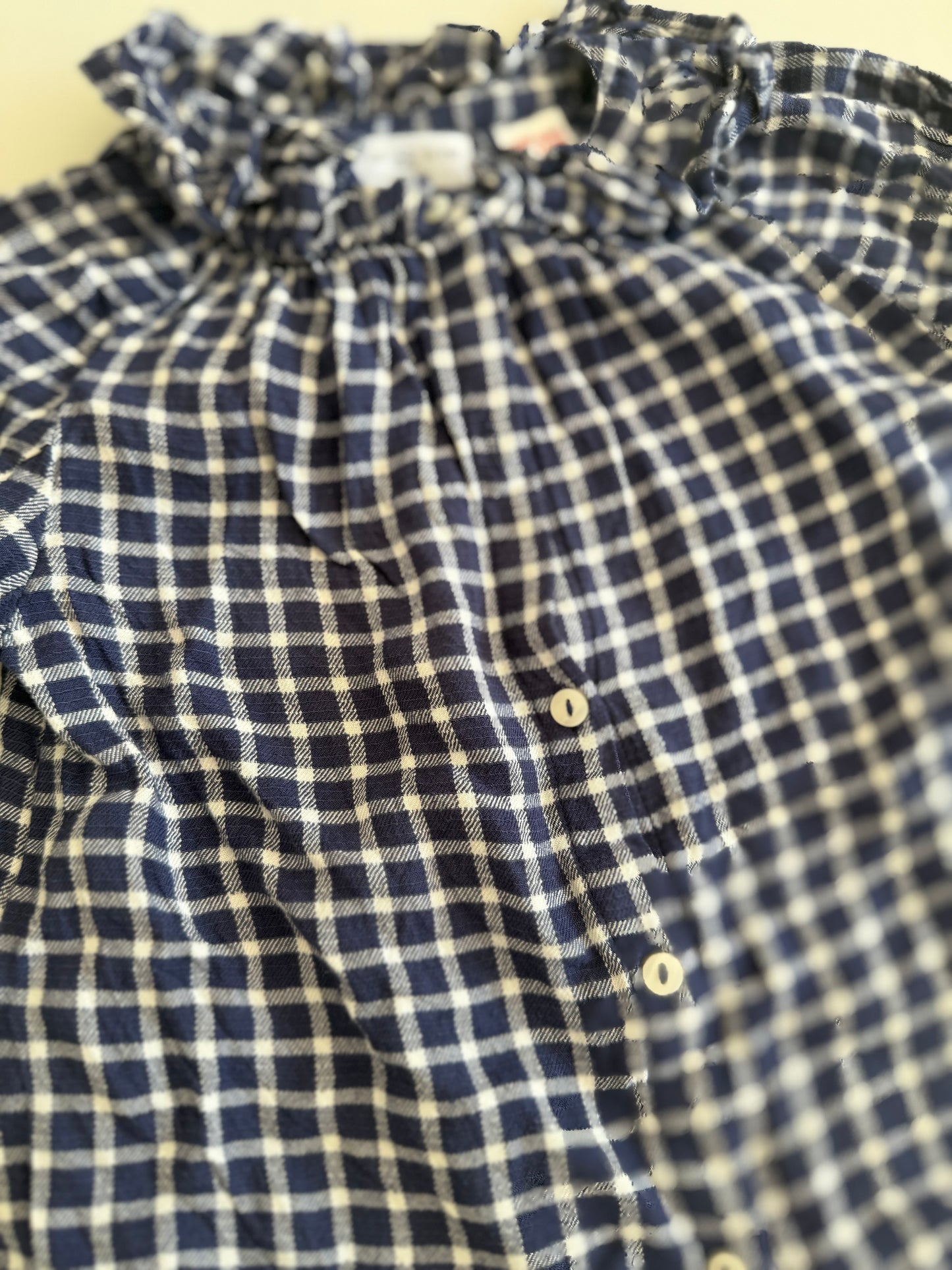 ZARA Bluse blau weiß kariert 110