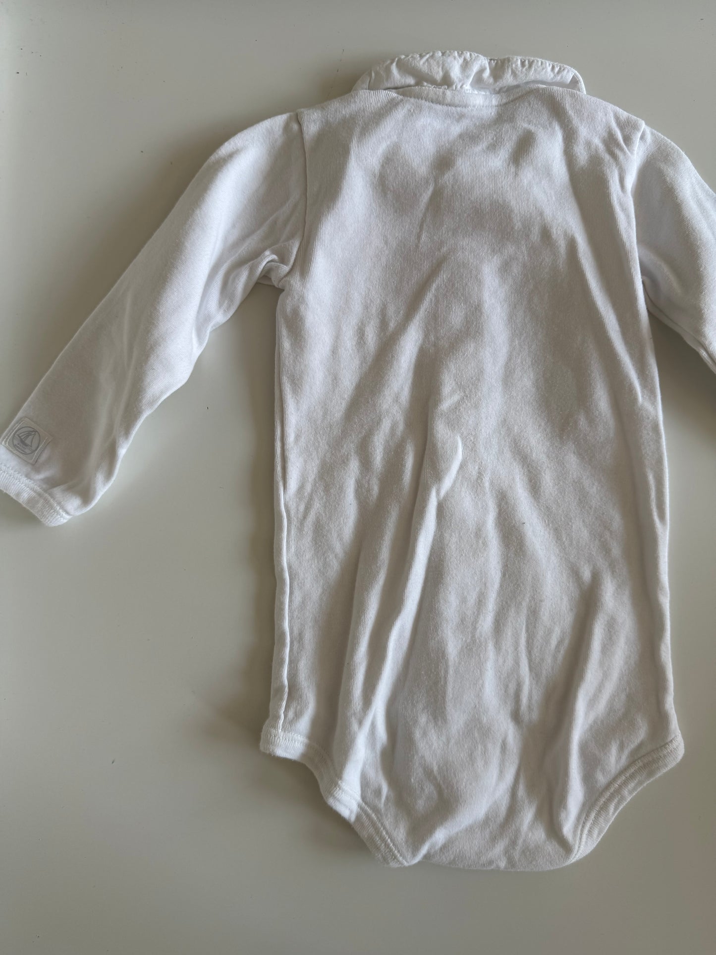 PETIT BATEAU Body langarm Kragen weiß 74