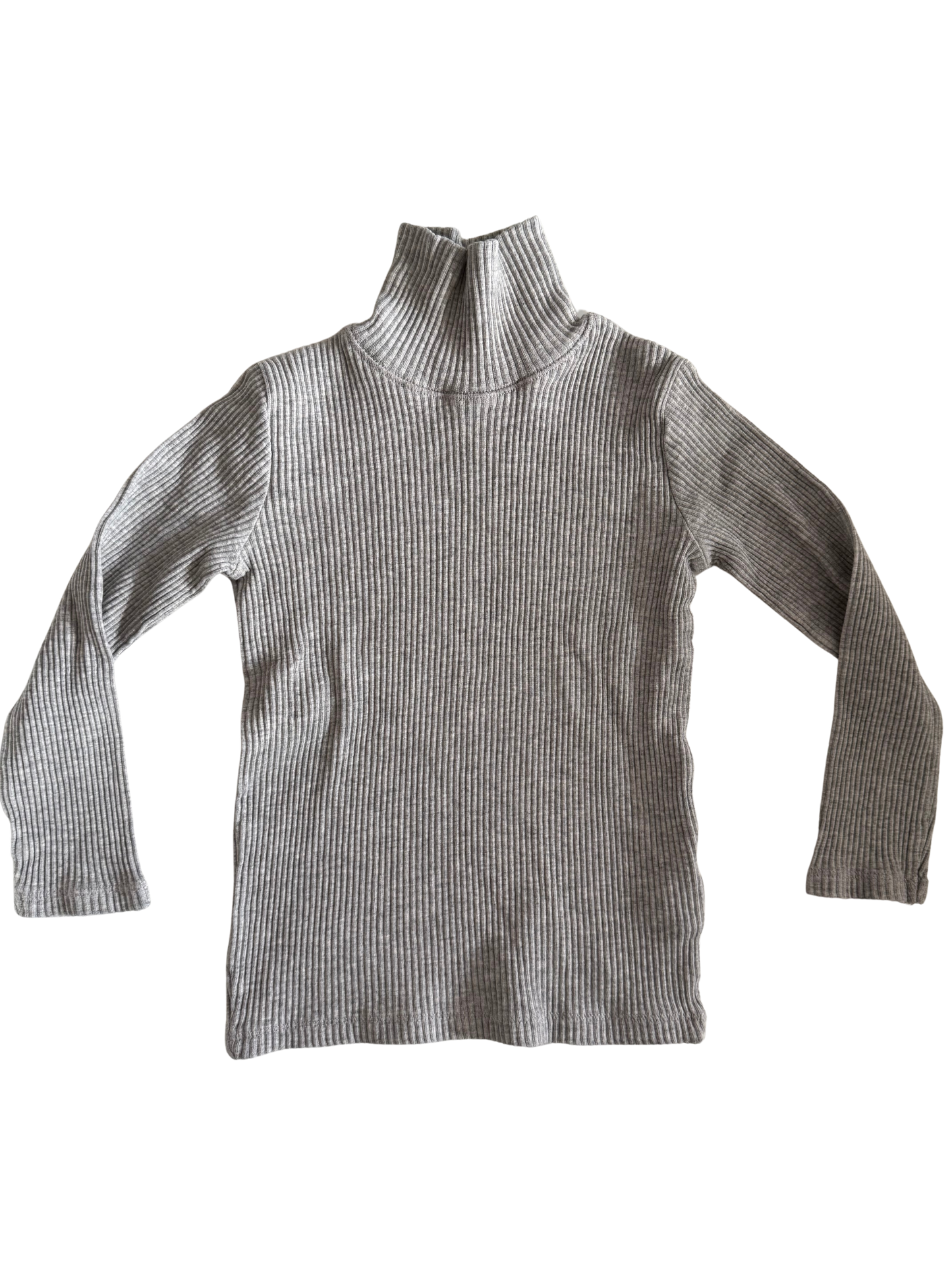 ZARA Langarmshirt Rollkragen Ripp grau 110
