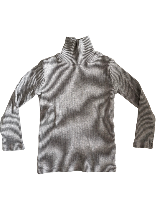 ZARA Langarmshirt Rollkragen Ripp grau 110