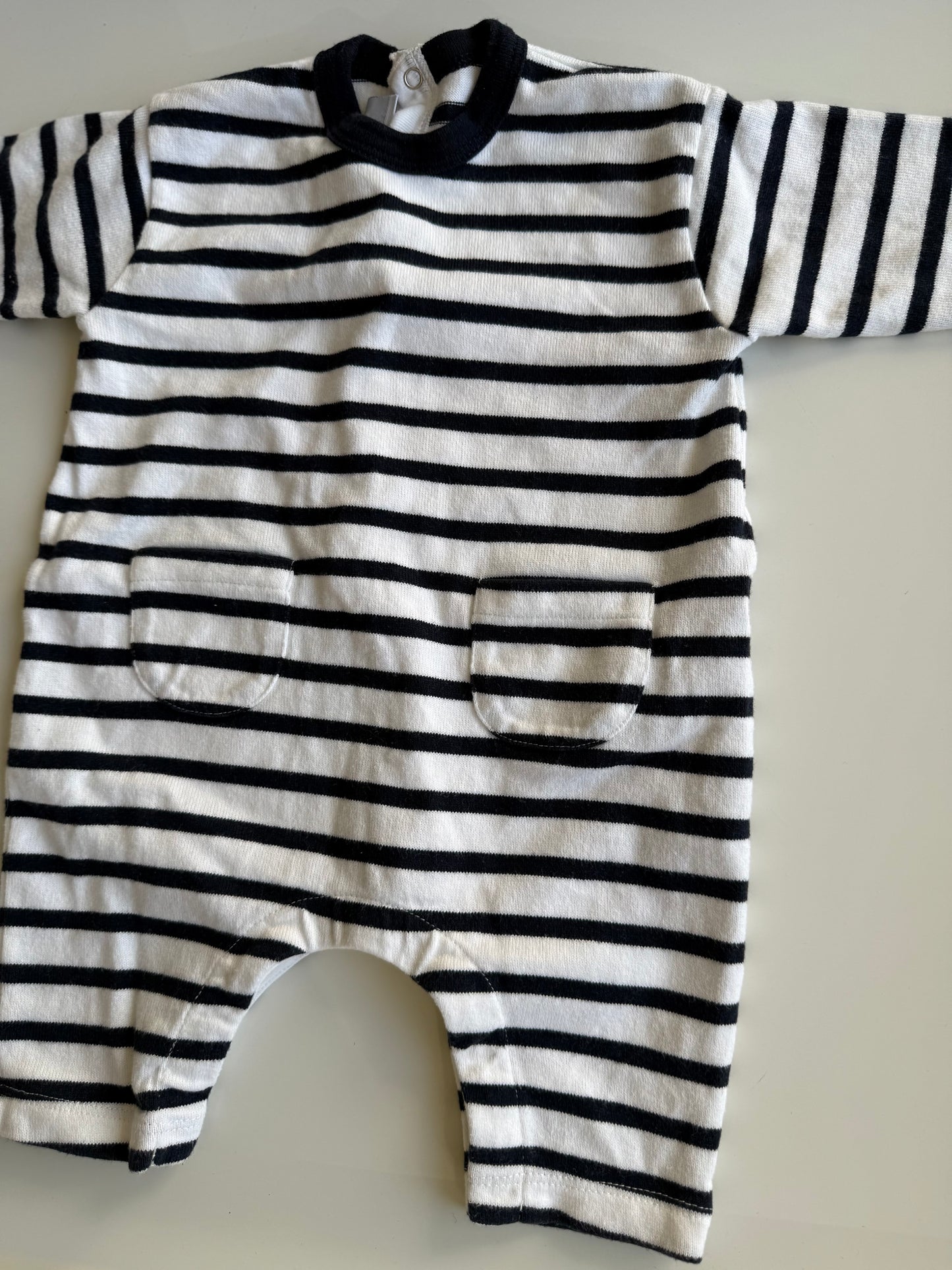 PETIT BATEAU Strampler gestreift blau weiß 56/62