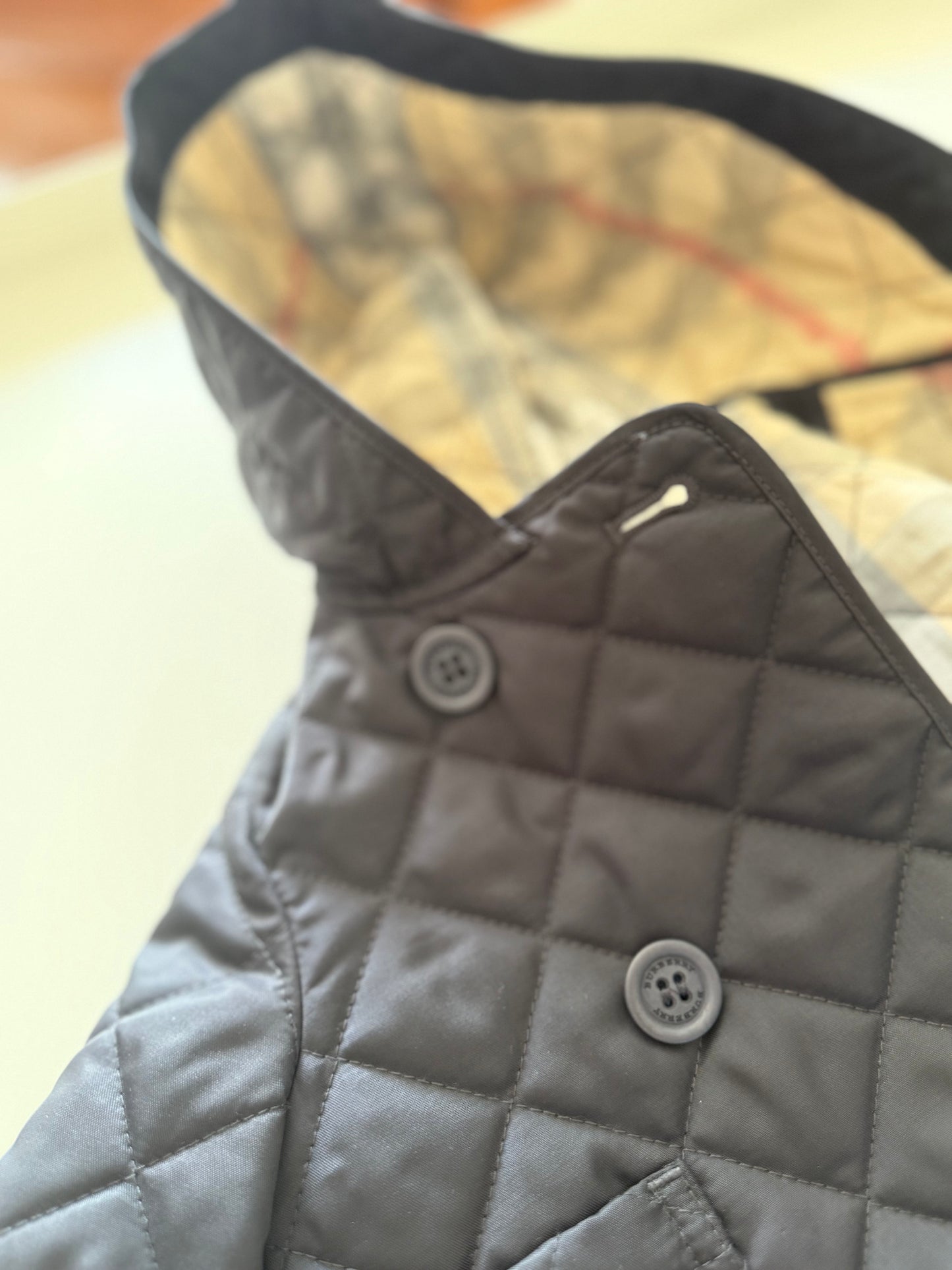 BURBERRY Steppjacke dunkelblau Check 62/68