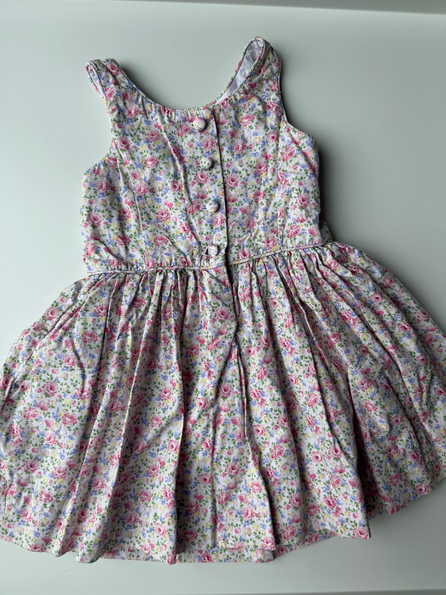 RALPH LAUREN Sommerkleid Streublumen rosa bunt 92
