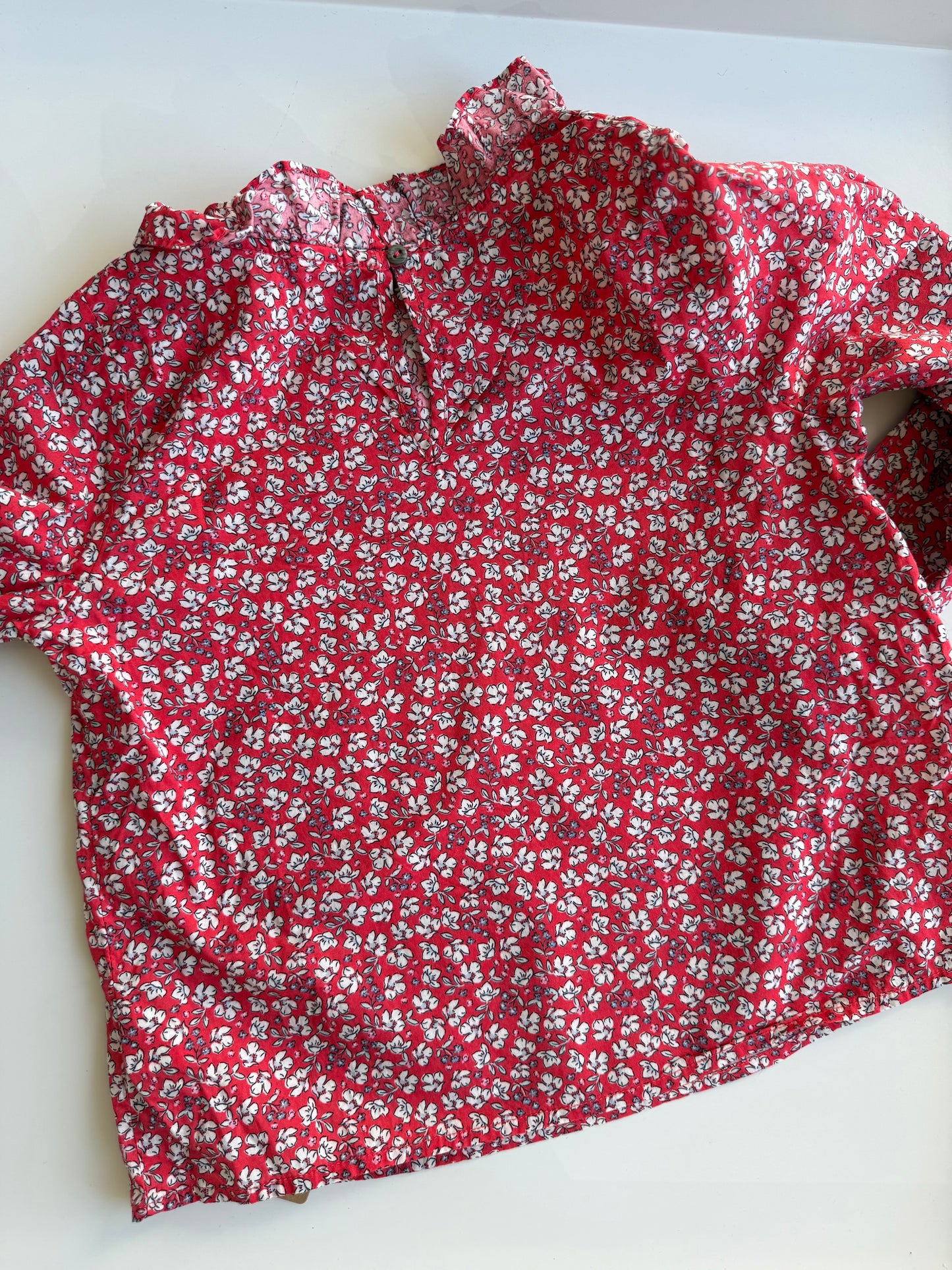 H&M Bluse Streublumen rot 128