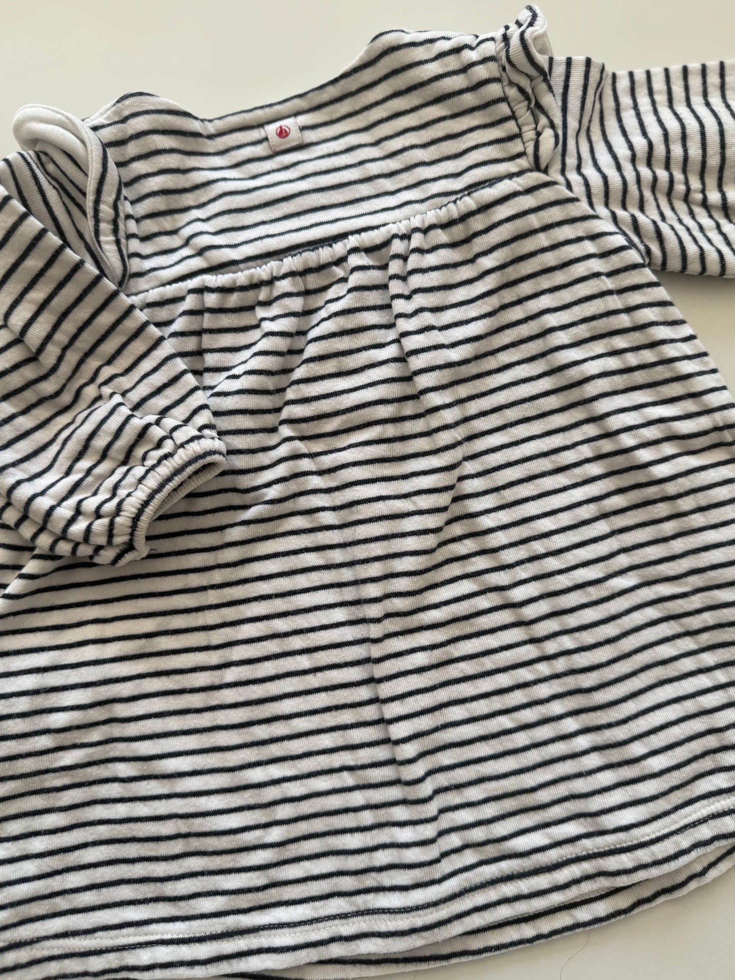 PETIT BATEAU Kleid blau weiß gestreift 56/62