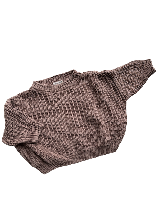 YUKI Pullover Ripp braun 80