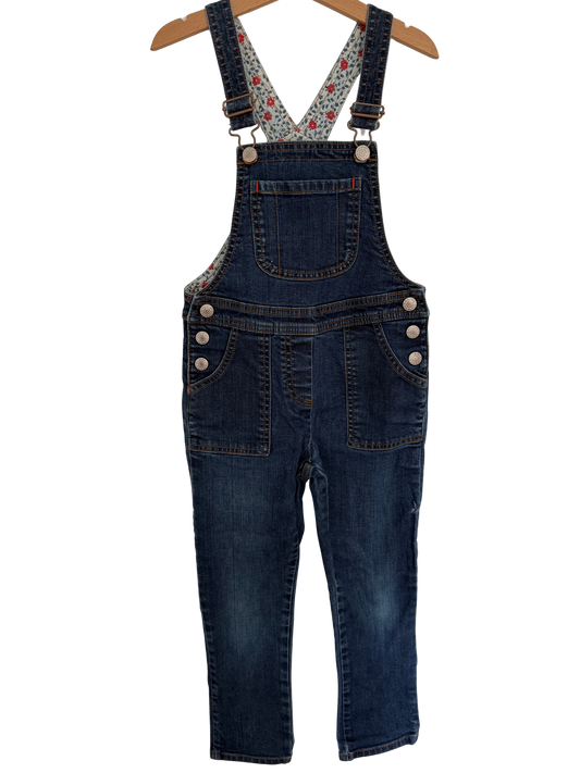 MINI BODEN Jeans Latzhose Blumenfutter 110/116