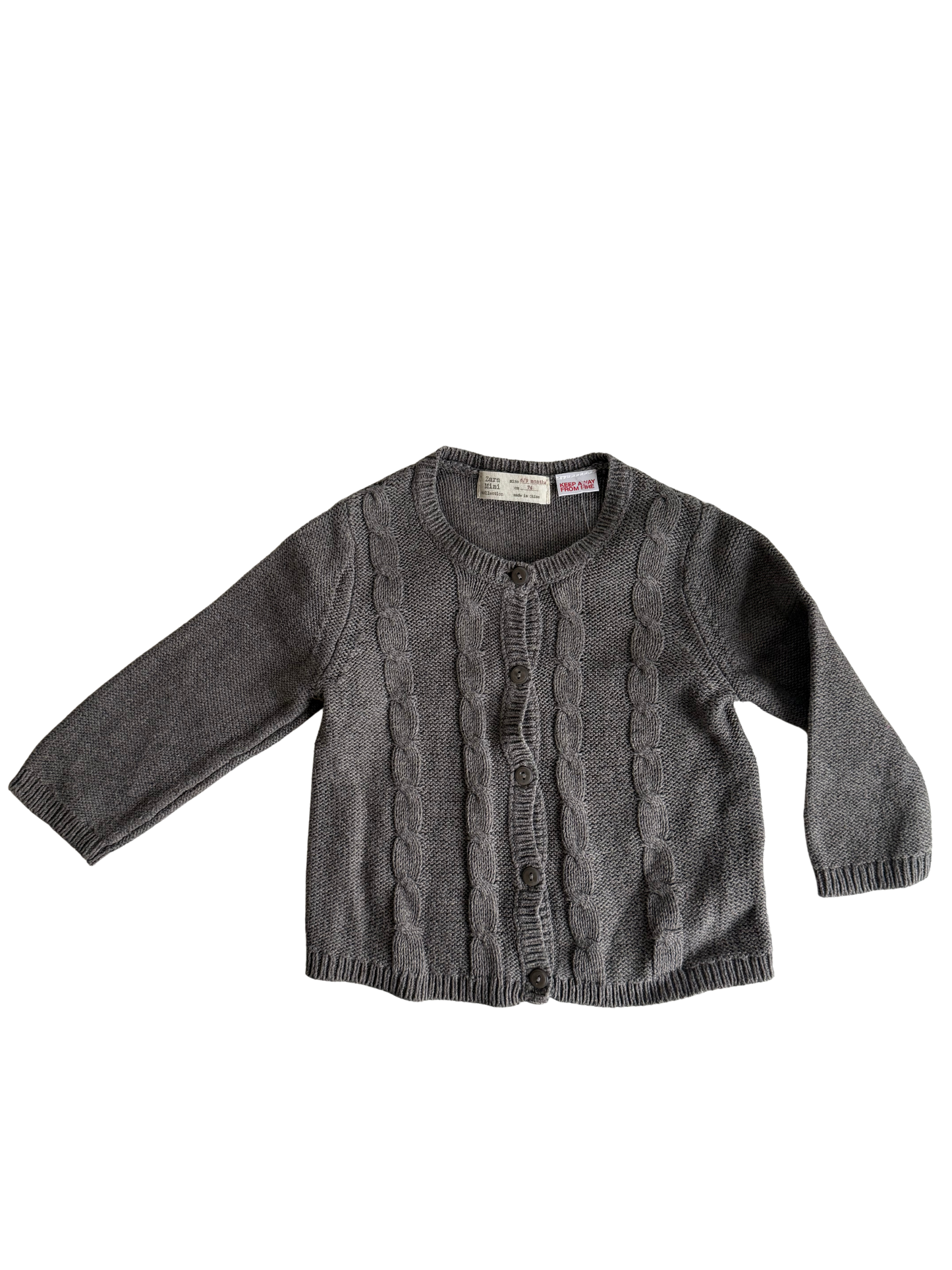 ZARA 
Strickjacke braun grau 74