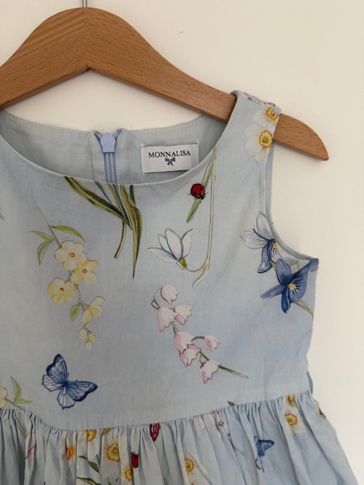 MONNALISA Kleid Sommer Blumen hellblau 104