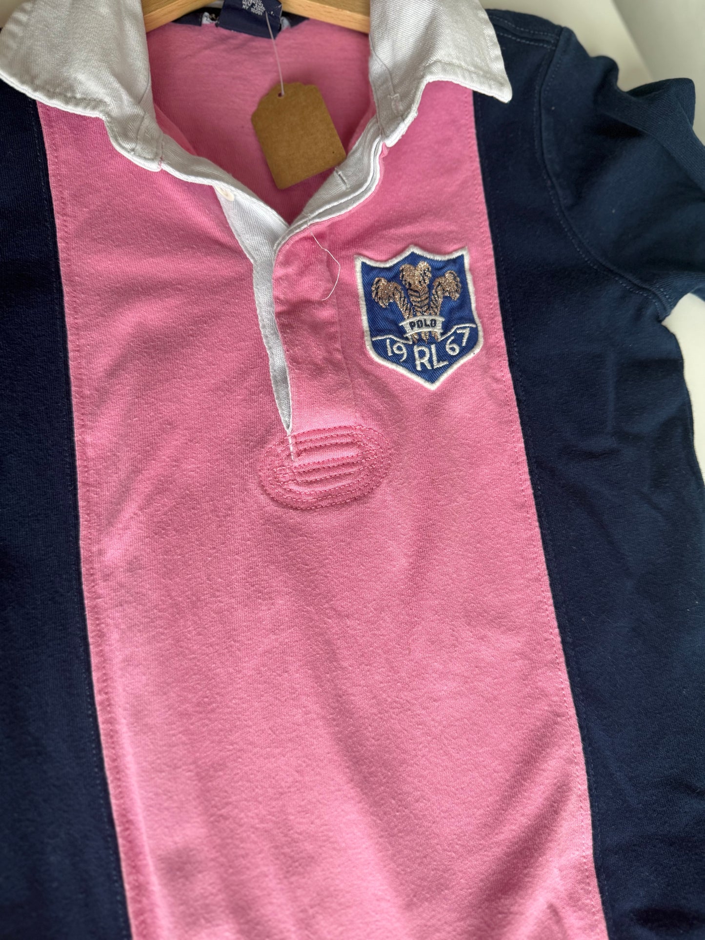 RALPH LAUREN Kleid Polo pink blau 122