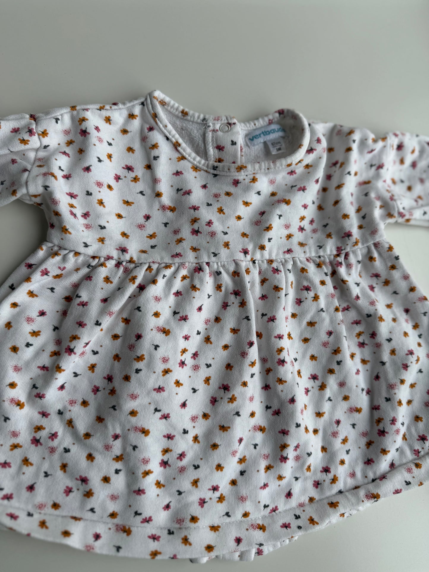 VERBAUDET Kleid Blümchen weiß 62/68