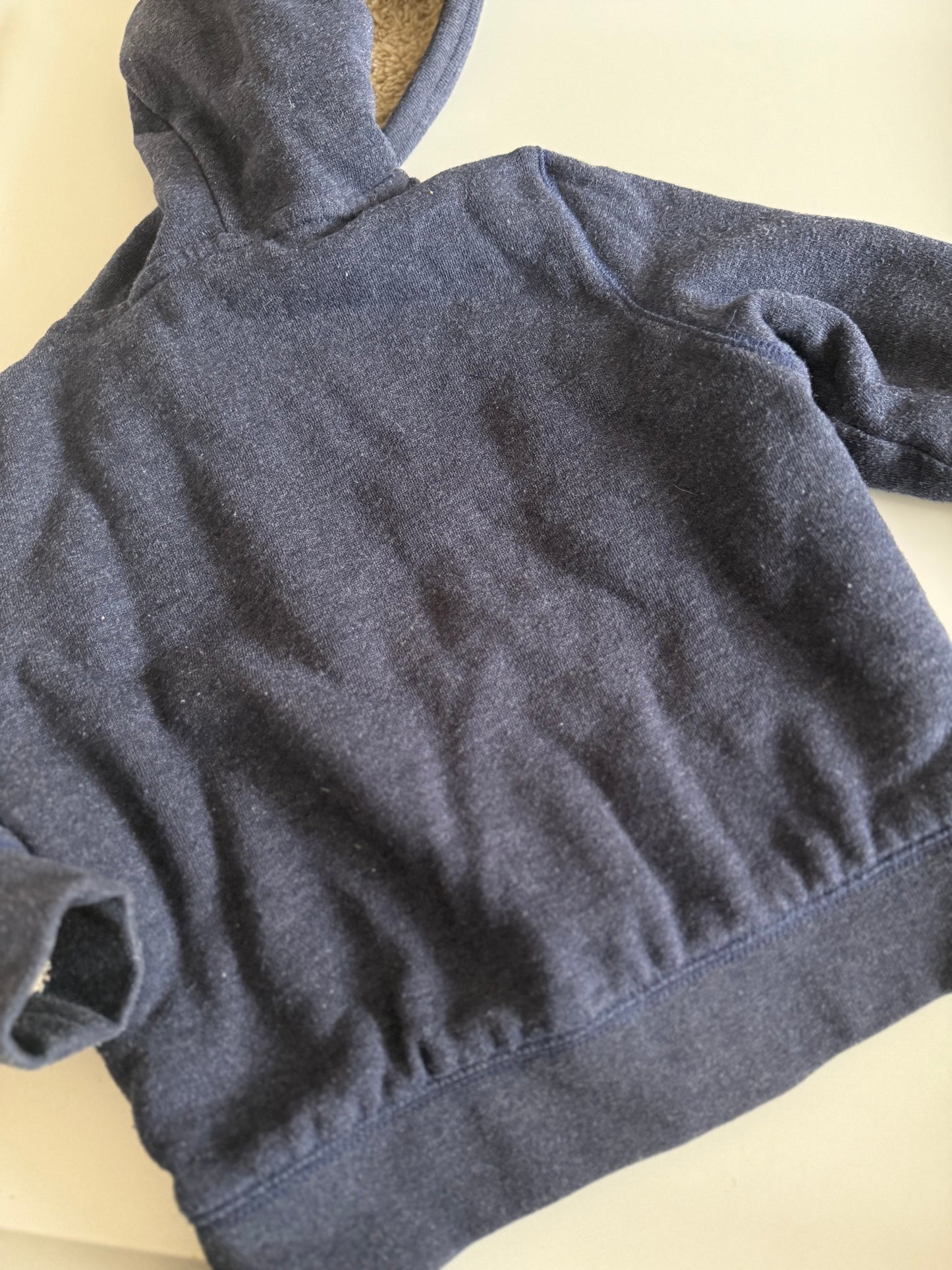 GAP Sweatjacke Kuscheljacke Teddyfell dunkelblau beige 98