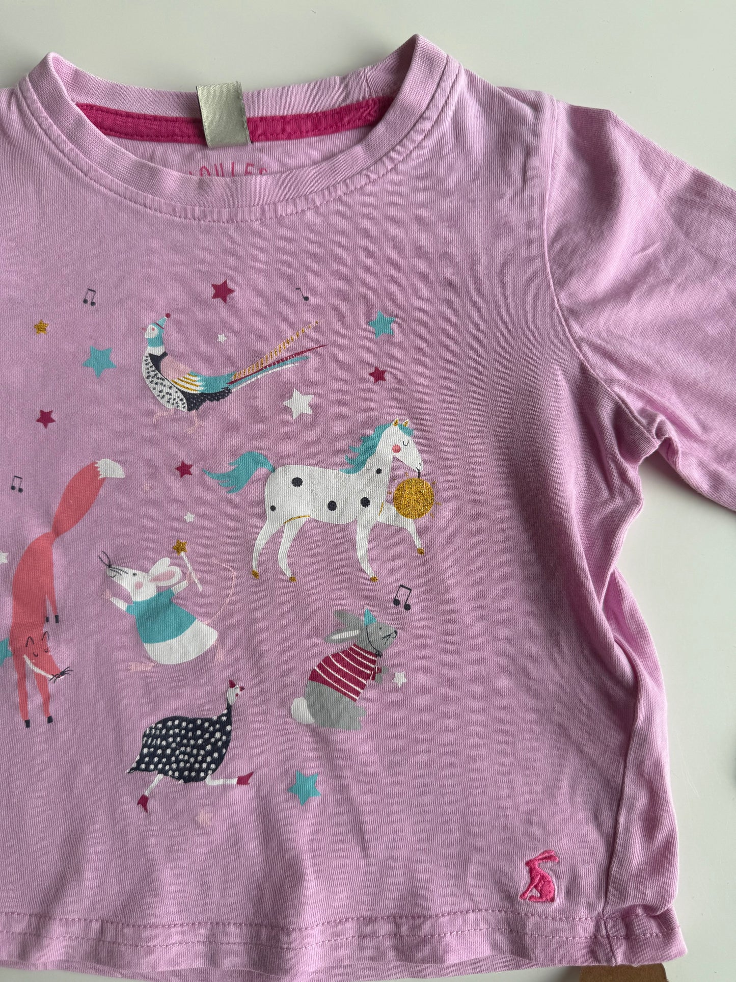 JOULES Langarmshirt Tiere rosa 92
