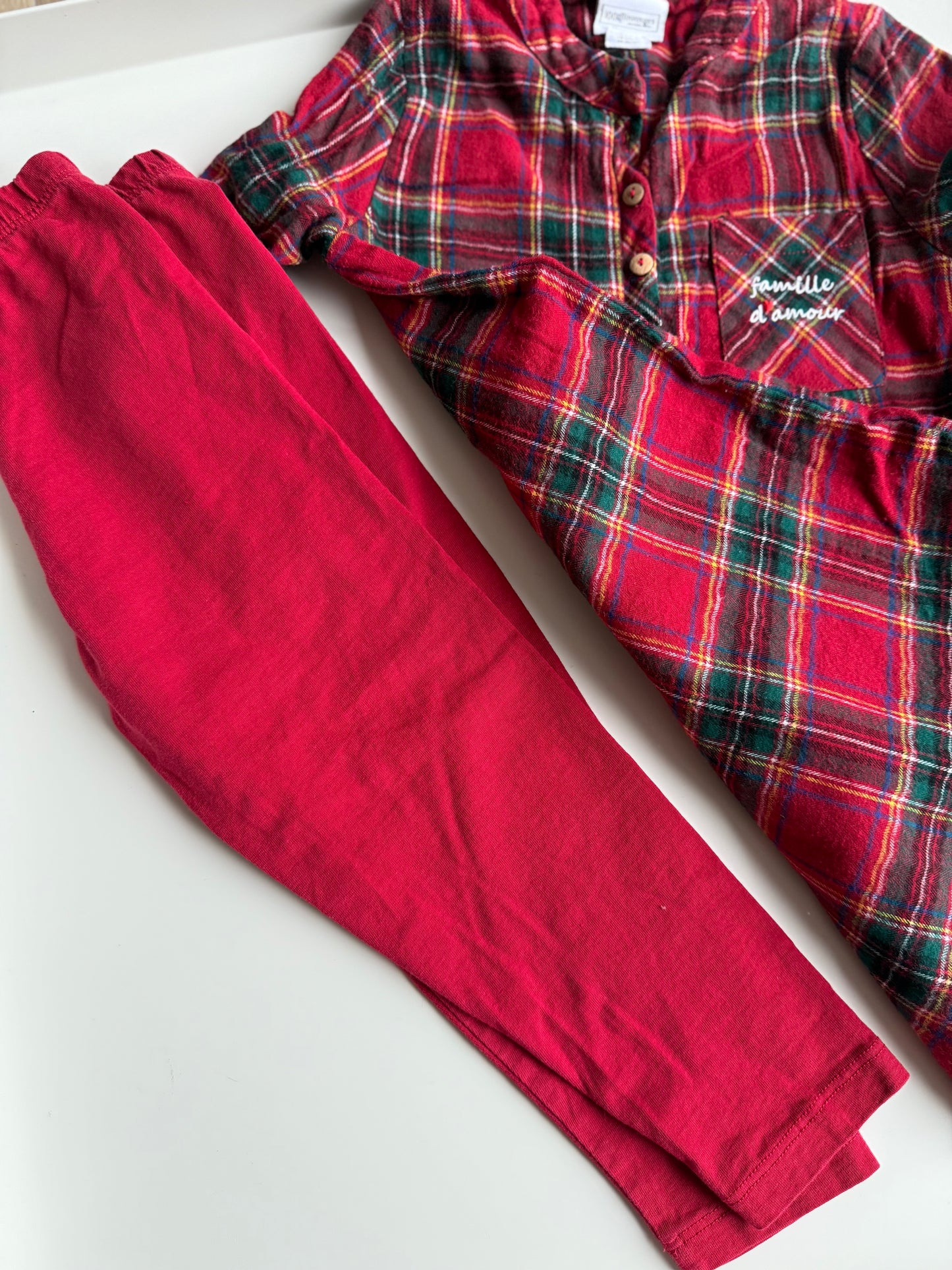 LINVOSGES Schlafanzug rot kariert 86