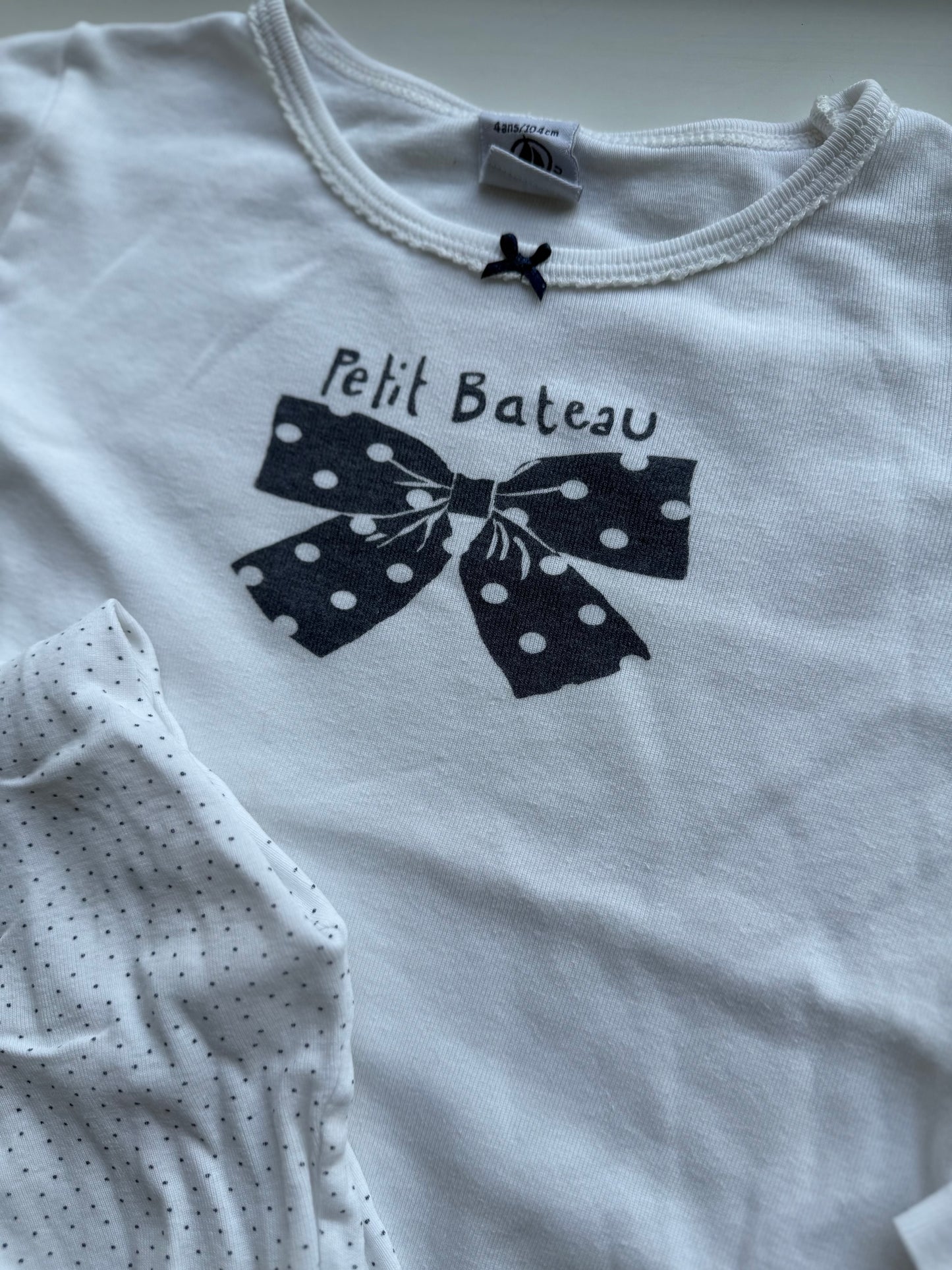 PETIT BATEAU Schlafanzug Schleife weiß 104