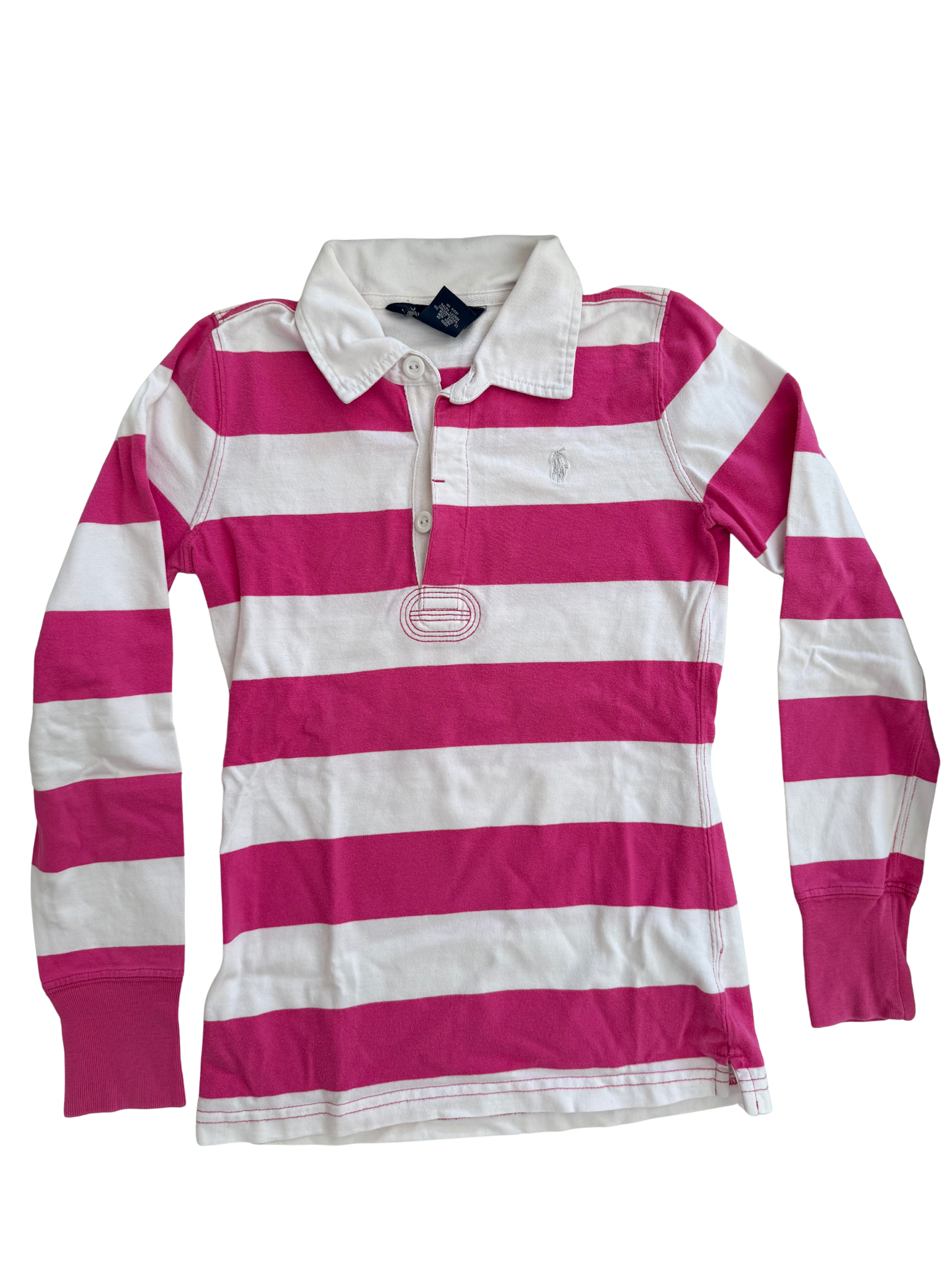 RALPH LAUREN Langarmshirt pink weiß Polo 134