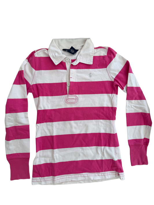 RALPH LAUREN Langarmshirt pink weiß Polo 134