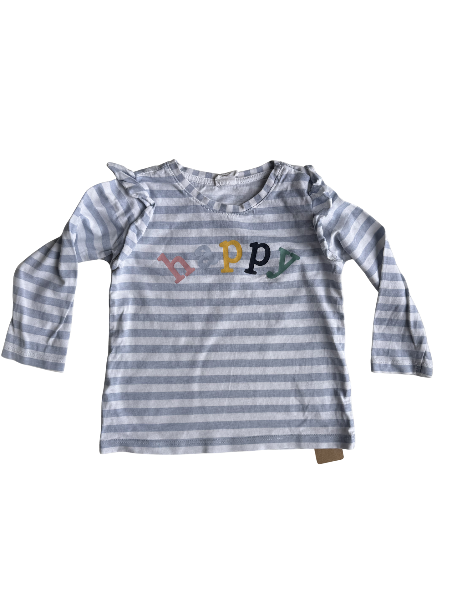 H&M Langarmshirt Happy bunt 80