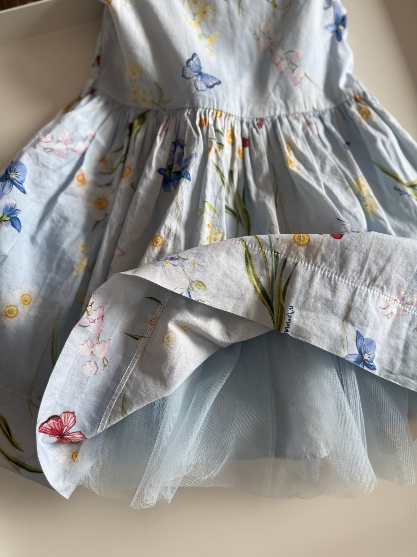 MONNALISA Kleid Sommer Blumen hellblau 104