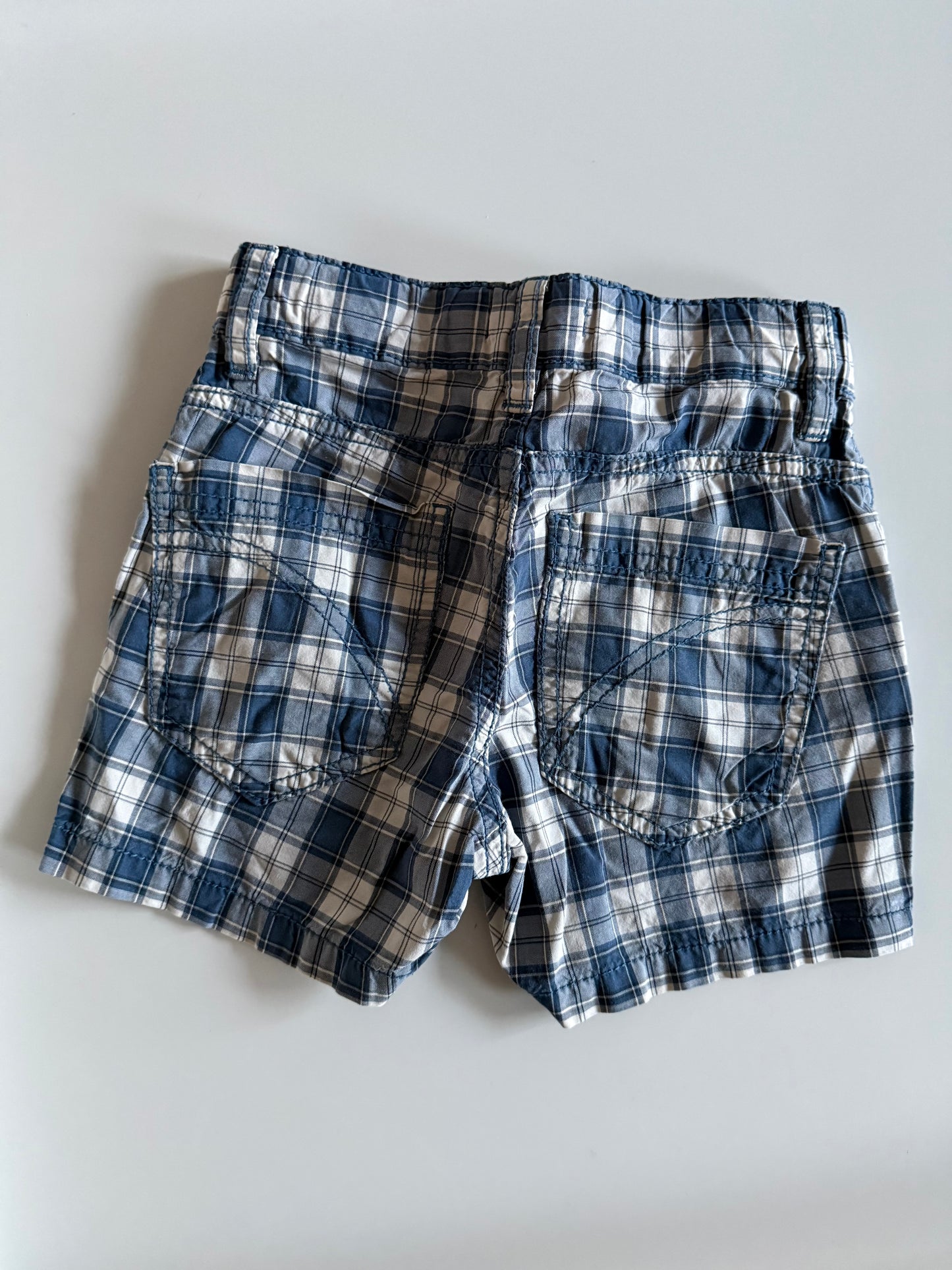 BENETTON Shorts kurze Hose kariert blau 92